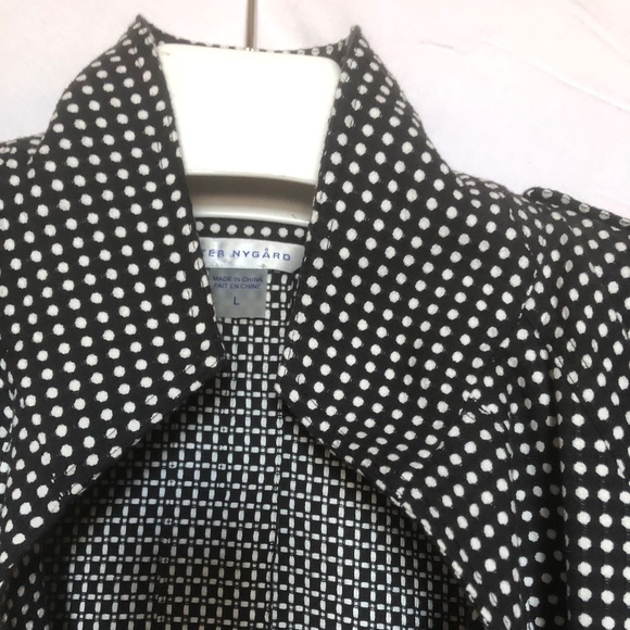 Peter Nygard  Black & White Polka Dot Jacket Large - Picture 2 of 5
